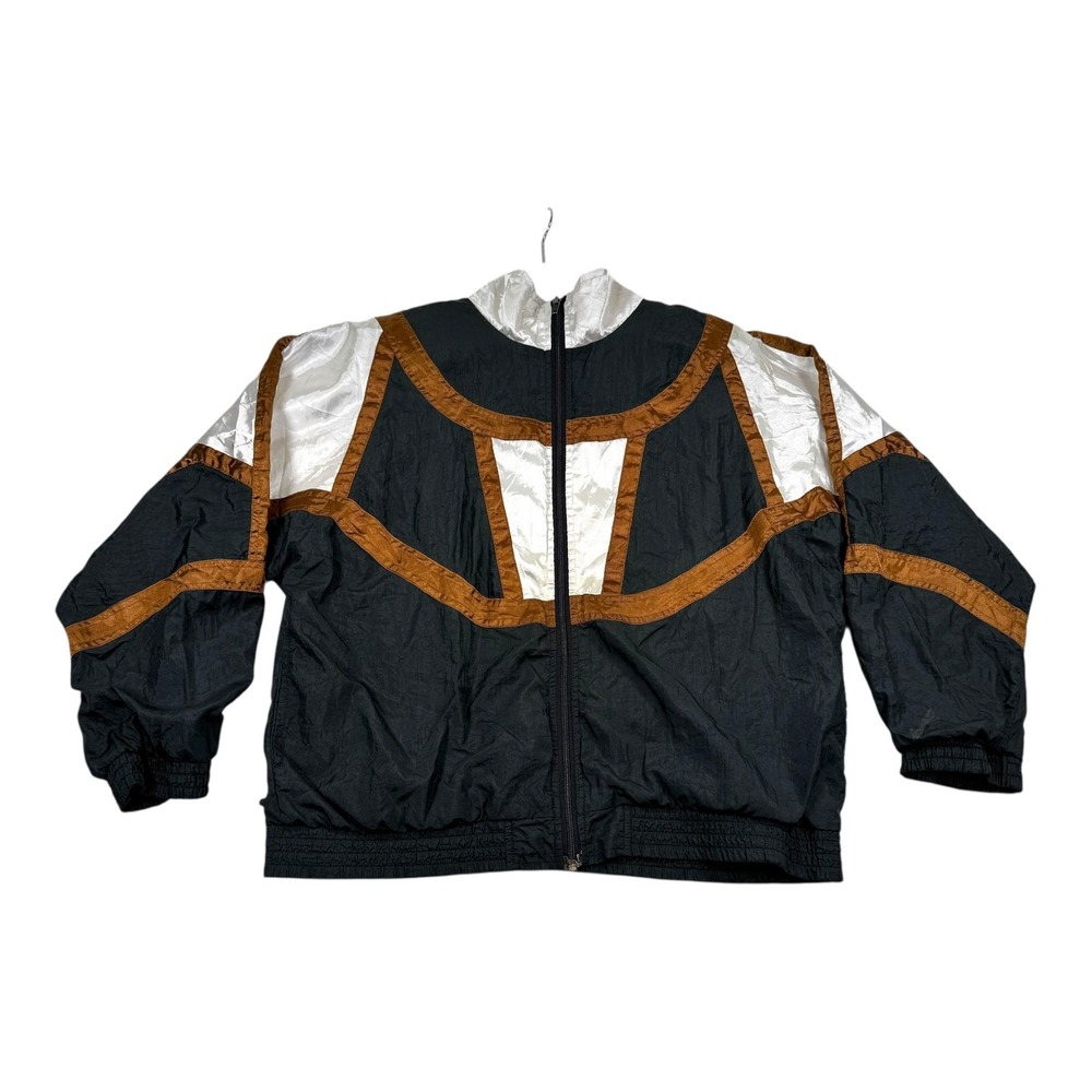 Vintage Sunterra Jacket Womens Large Black Texas Longhorns Windbreaker 90s Style